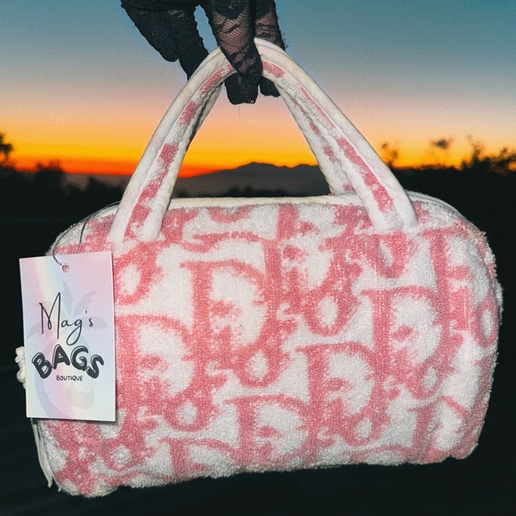 Dior Handbags - Dior: Trotter Terry Diorissimo Y2K Monogram Oblique Boston Bag (baby pink)